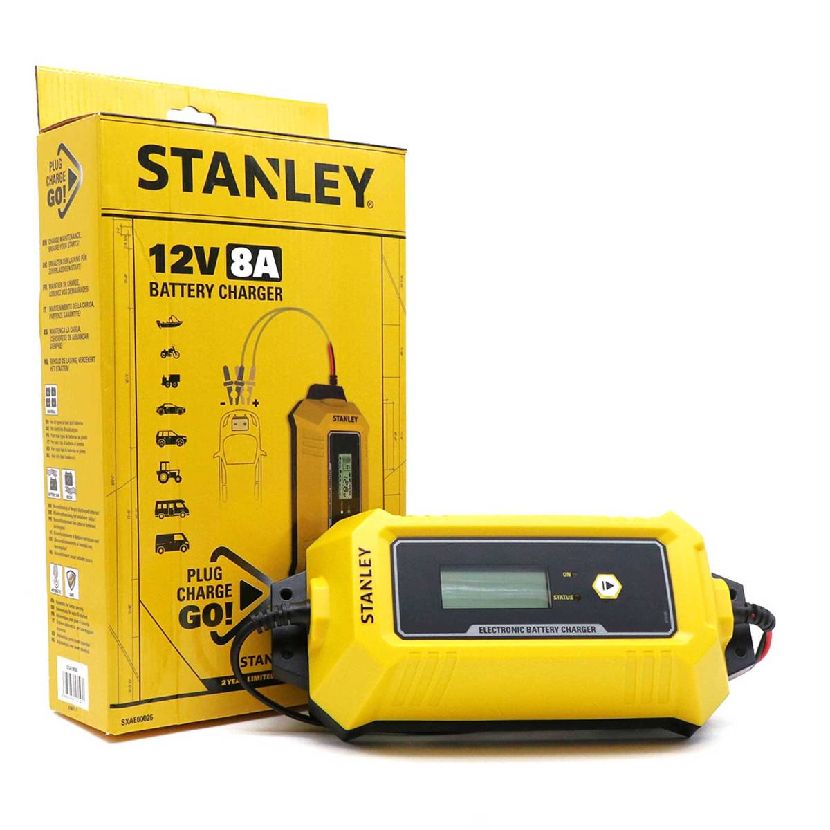 Stanley Autobatterie-Ladegerät 12V 8A IP65