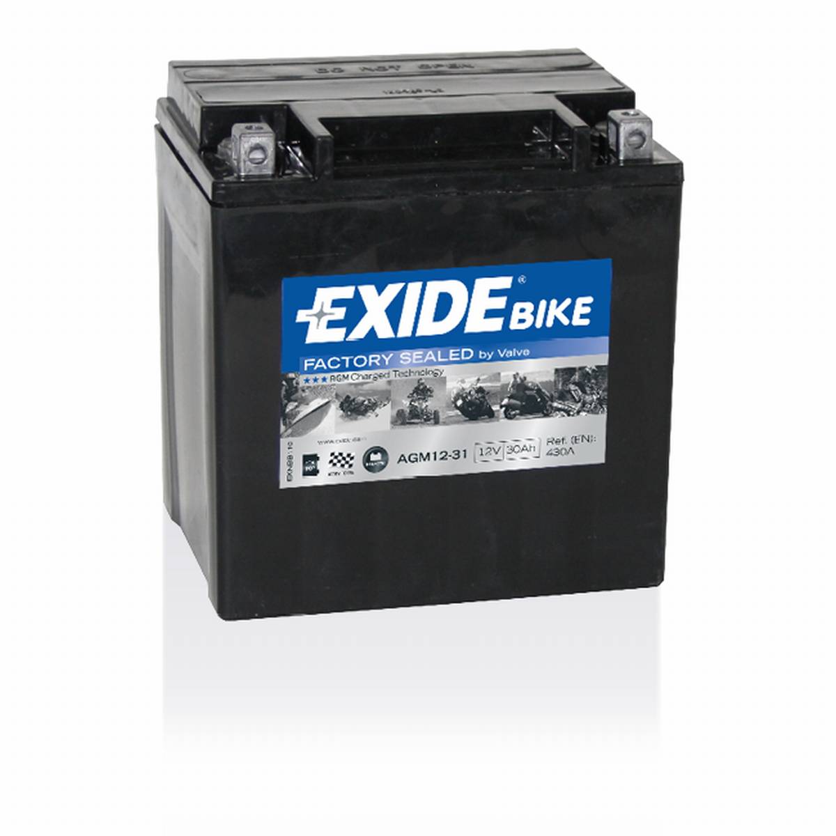 Exide 12-31 AGM Motorradbatterie 12V 30Ah 430A