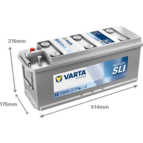 VARTA I2 ProMotive Heavy Duty 12V 110Ah 760A LKW Batterie 610 013 076