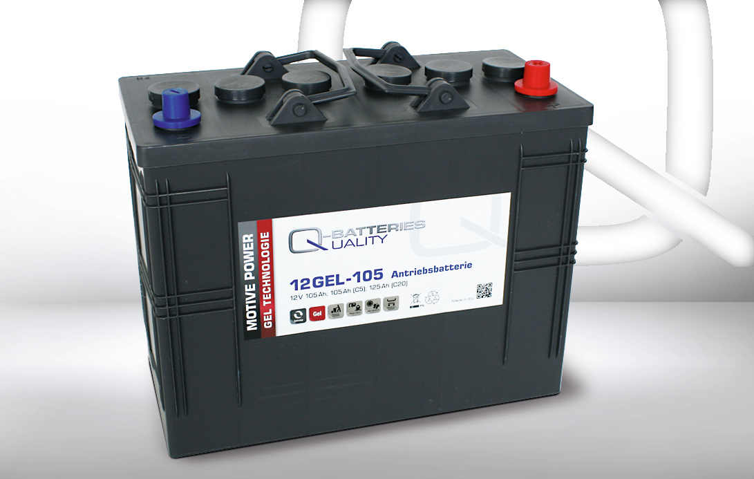 Q-Batteries 12GEL-105 Antriebsbatterie 12V 105Ah (5h), 120Ah (20h) wartungsfreier Gel-Akku VRLA