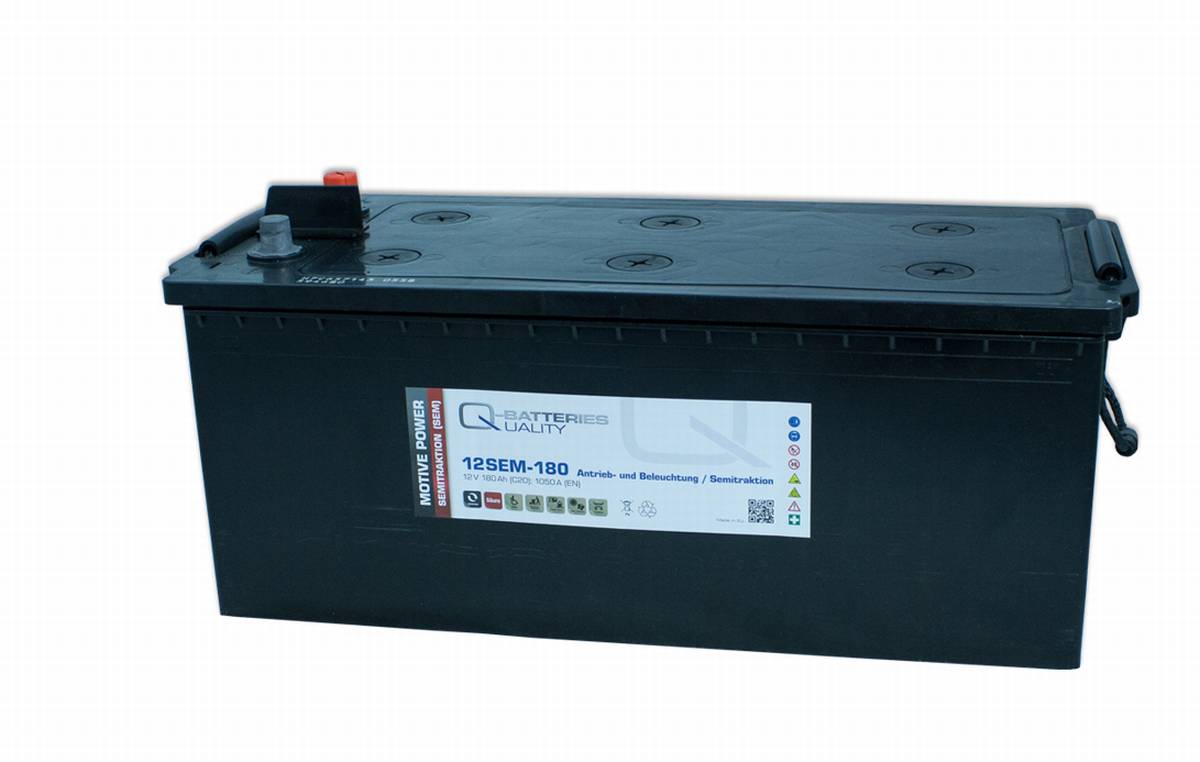 Q-Batteries 12SEM-180 Solar und Wohnmobil Batterie 12V 180Ah