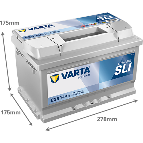 VARTA E38 Silver Dynamic 12V 74Ah 750A Autobatterie 574 402 075