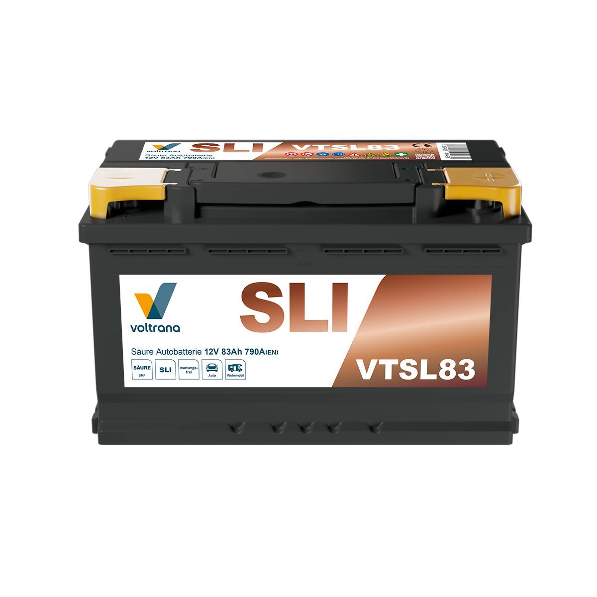 Voltrana Säure SLI Autobatterie 83Ah 12V 790A VTSL83