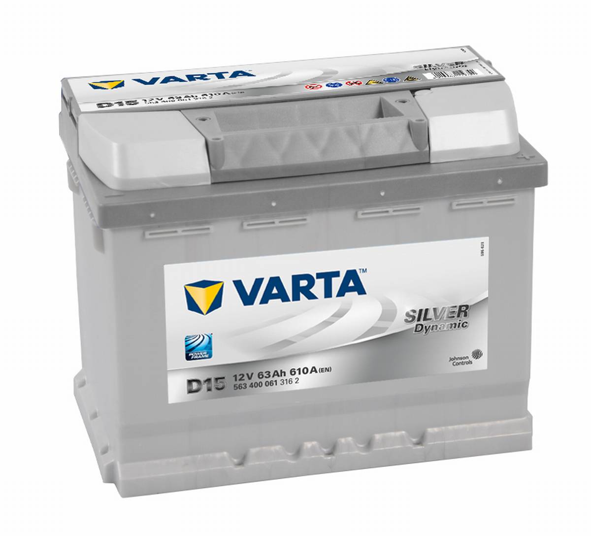 VARTA D15 Silver Dynamic 12V 63Ah 610A Autobatterie 563 400 061