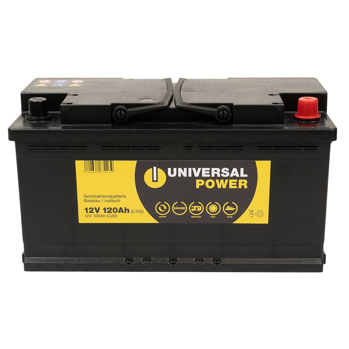 Universal Power Semitraktion UPA12-120 12V 120Ah (C100) Solar Batterie Wohnmobilbatterie zyklenfest