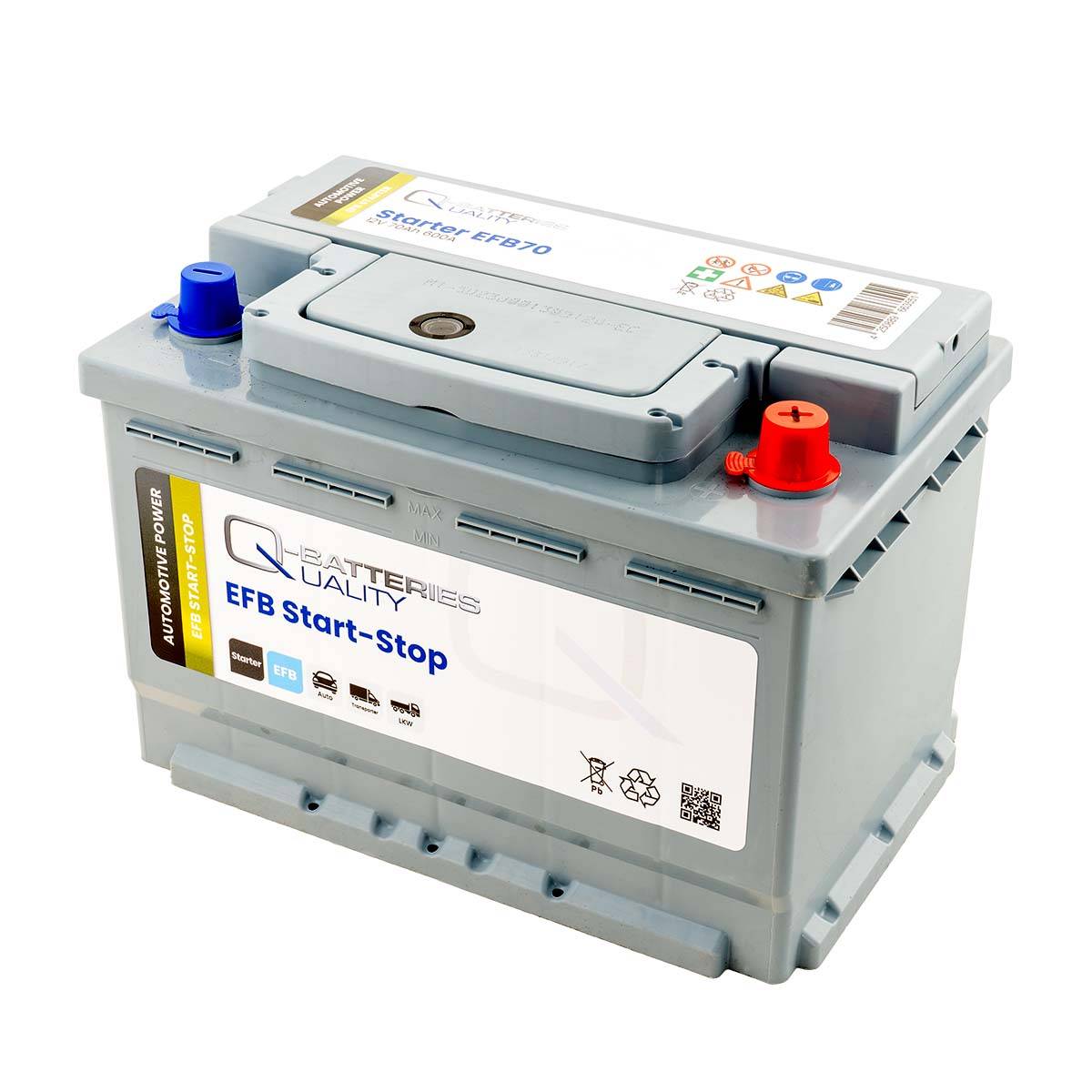 Q-Batteries Start-Stop EFB Autobatterie EFB70 12V 70Ah 700A