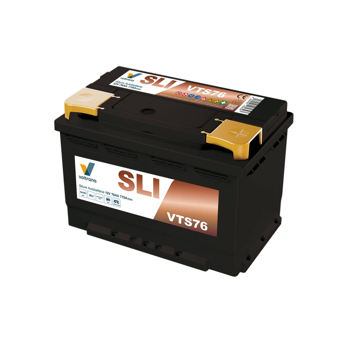 Voltrana Säure SLI Autobatterie 76Ah 12V 770A VTS76