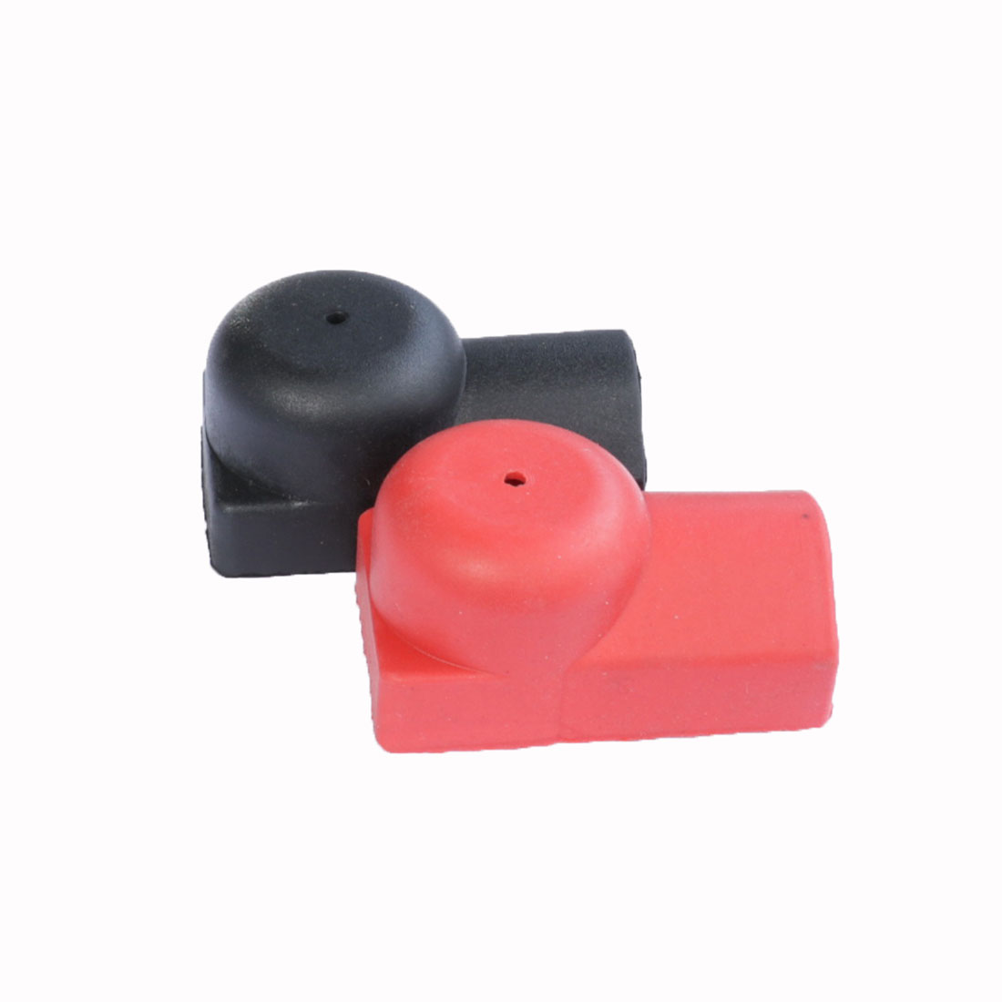 Polkappen Paar für Flachverbinder und Kabel 1 x rot, 1 x schwarz