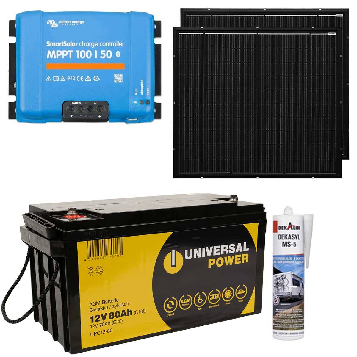 a-TroniX Solaranlage Wohnmobil 400W mit 80Ah Batterie und Victron MPPT Laderegler