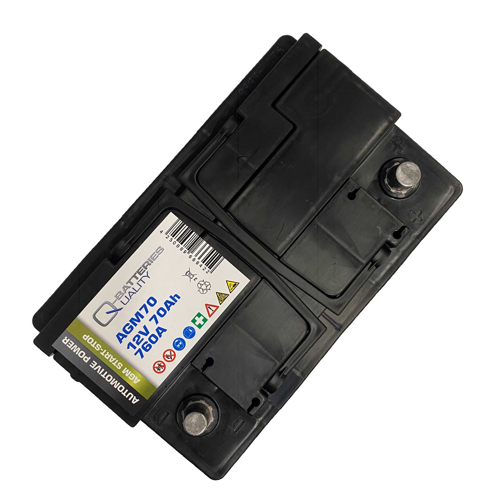 Q-Batteries Start-Stop Autobatterie AGM70 12V 70Ah 760A