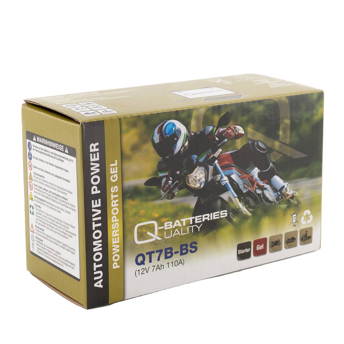 Q-Batteries QT7B-4 Gel Motorradbatterie 12V 7Ah 120A QT7B-BS