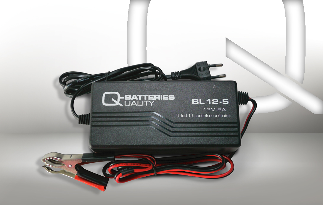 Q-Batteries BL 12-5 Ladegerät für Bleiakkus 12V - 5A Ladestrom IU0U Ladekennlinie  