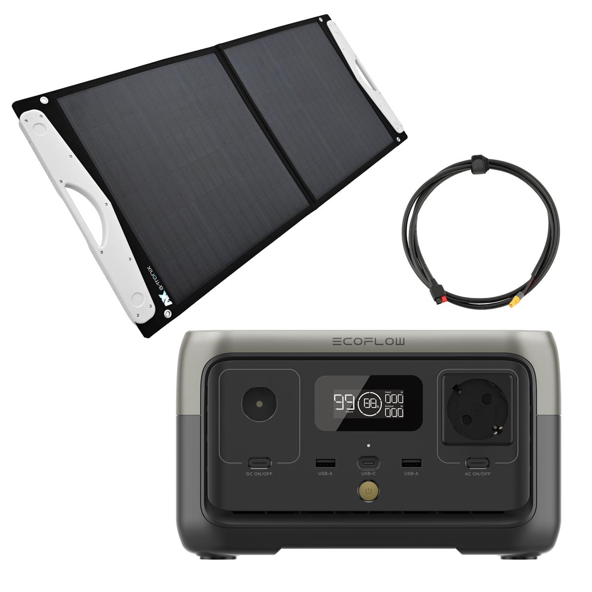 EcoFlow River 2 256Wh Powerstation mit 100W Solarpanel