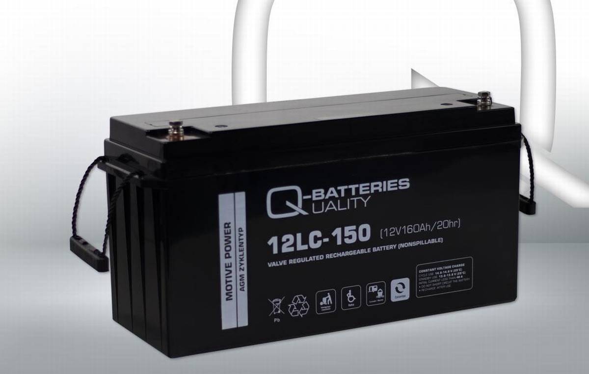 Q-Batteries 12LC-150 AGM Solar und Wohnmobil Batterie 12V 160Ah