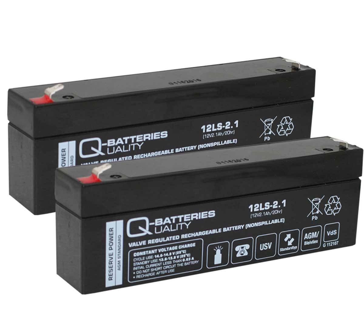 Q-Batteries Ersatzakku für Badewannenlifter und Patientenlifter 24V 2,1Ah (2 x 12V) 