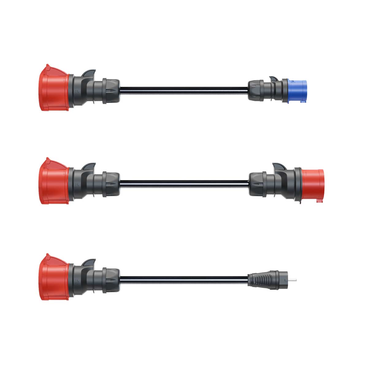 go-e Adapter Gemini flex 22 kW Set (Haushaltsstecker,blau, rot)