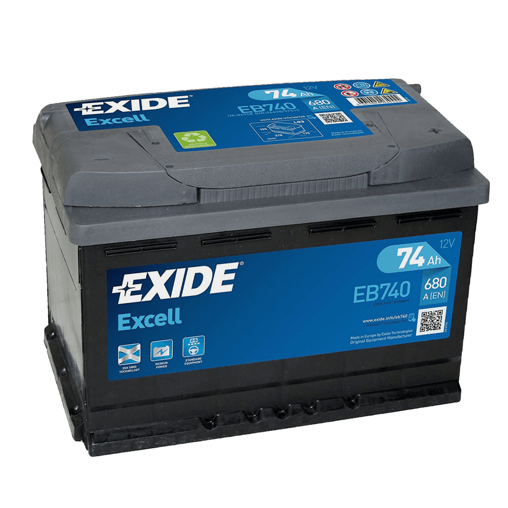 Exide EB740 Excell 12V 74Ah 680A Autobatterie