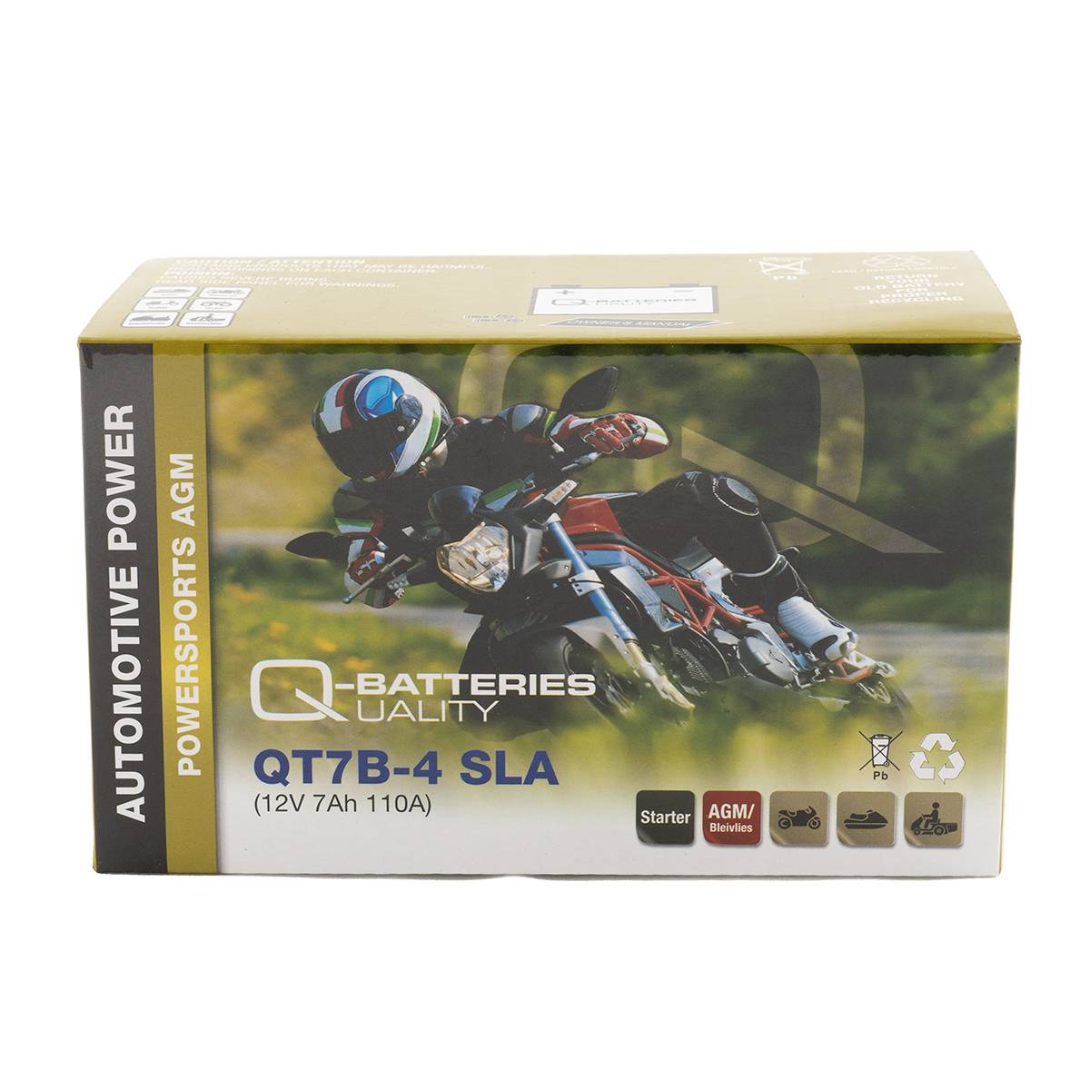 Q-Batteries QT7B-4 AGM Motorradbatterie  12V 6,5Ah 110A