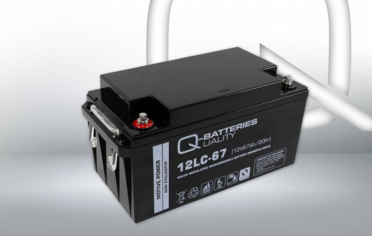 Q-Batteries 12LC-67 AGM Solar und Wohnmobil Batterie 12V 67Ah