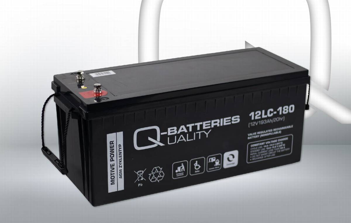 Q-Batteries 12LC-180 AGM Solar und Wohnmobil Batterie 12V 193Ah