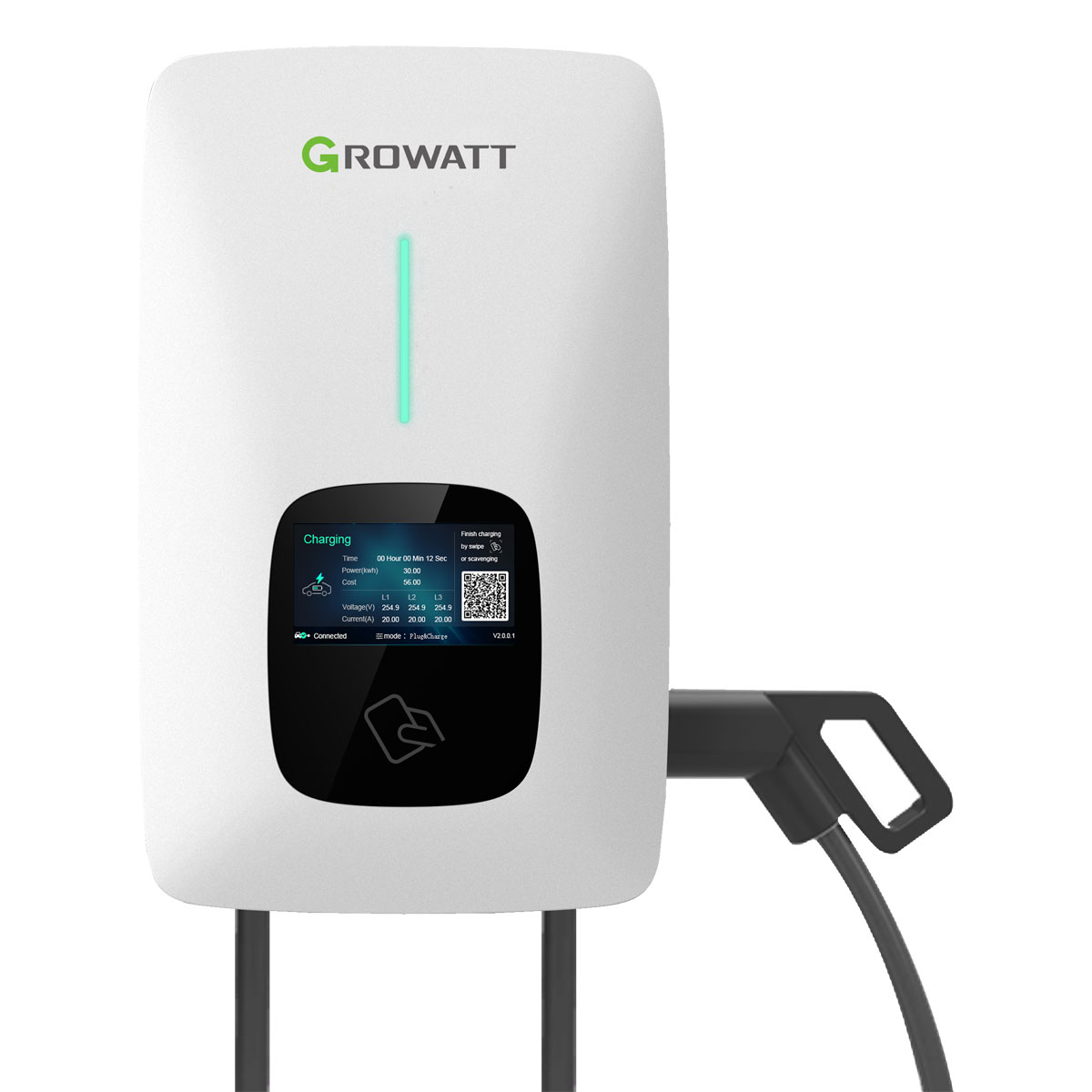 Growatt THOR 22AS-P-V1 Wallbox 3-phasig (WIFI) mit 5m Kabel, Stecker Typ2