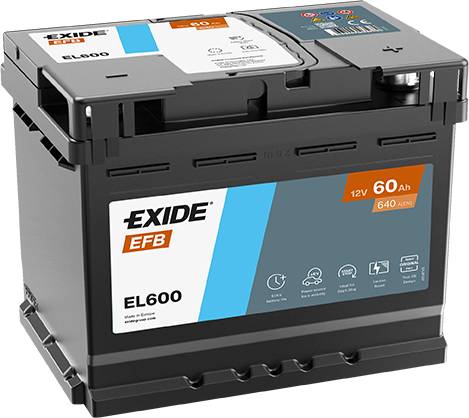 Exide EL600 Start-Stop EFB 12V 60Ah 640A Autobatterie