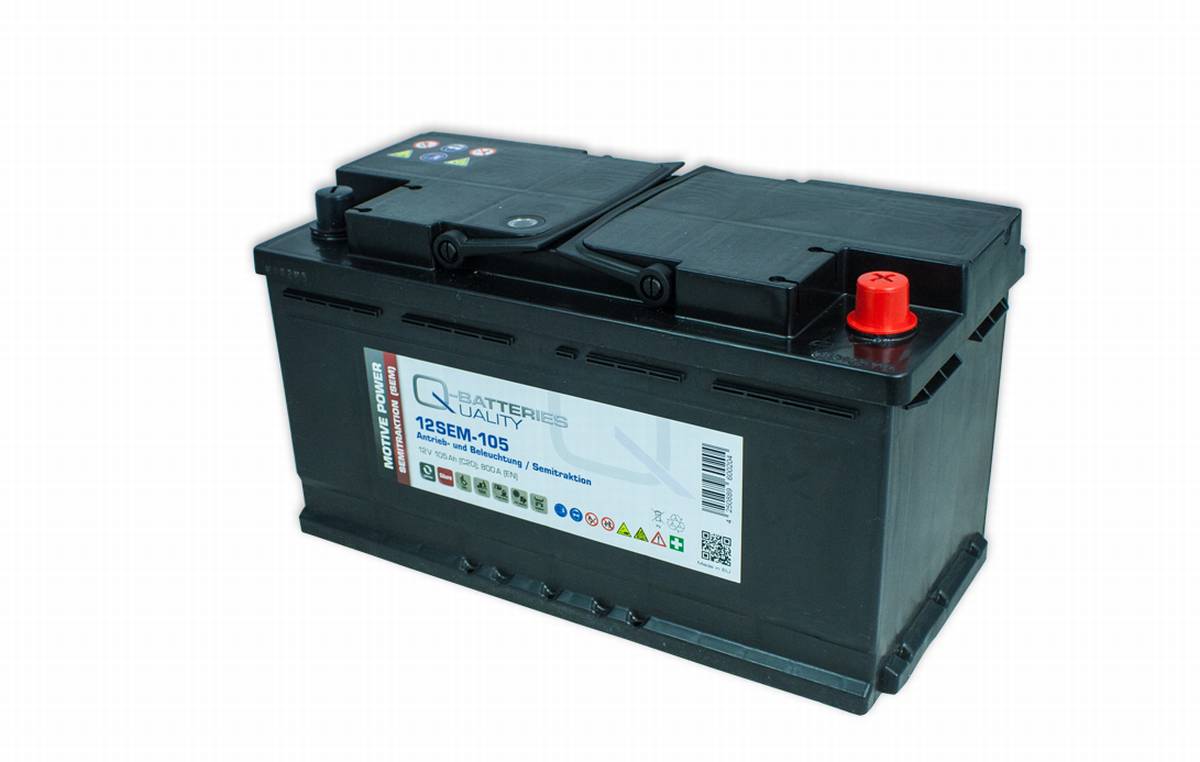 Q-Batteries 12SEM-105 Solar und Wohnmobil Batterie12V 105Ah