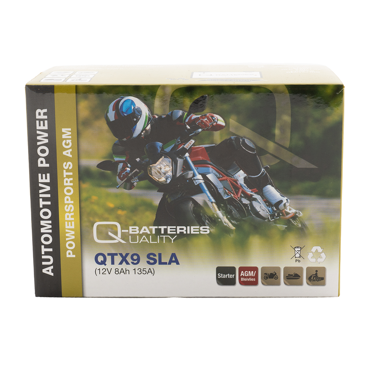 Q-Batteries QTX9 SLA AGM Motorradbatterie QTX9 SLA AGM 12V 8Ah 120A