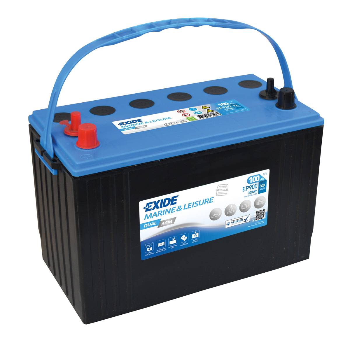 Exide EP900 Dual AGM Versorgungsbatterie Starterbatterie12V 100Ah 900Wh