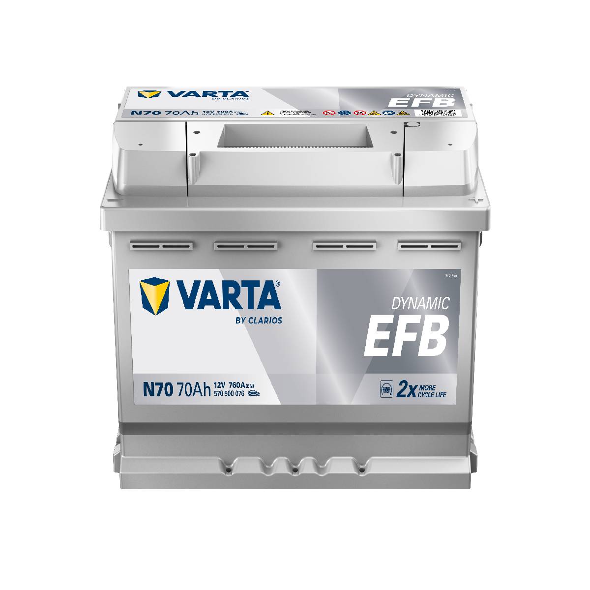 VARTA N70 Blue Dynamic EFB 12V 70Ah 760A Autobatterie Start-Stop 570 500 076