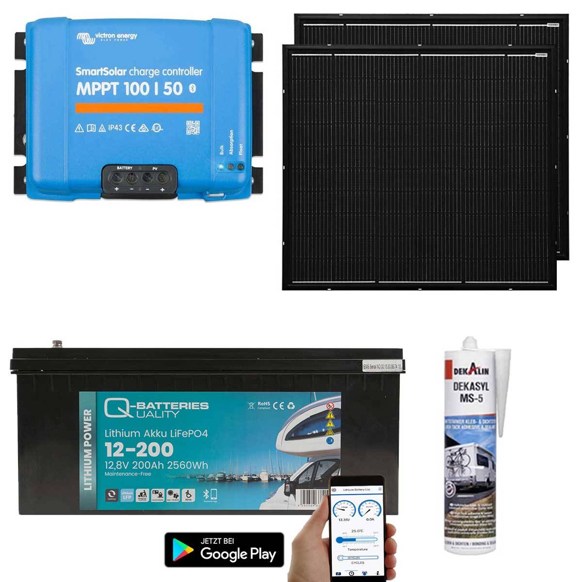 a-TroniX Solaranlage Wohnmobil 440W mit 200Ah Lithium Batterie und Victron MPPT Laderegler