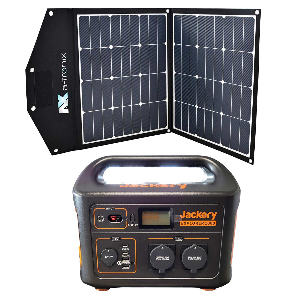 Jackery Explorer 1000 1002Wh Portable Powerstation mit Solar Bag 90W faltbares Solarmodul