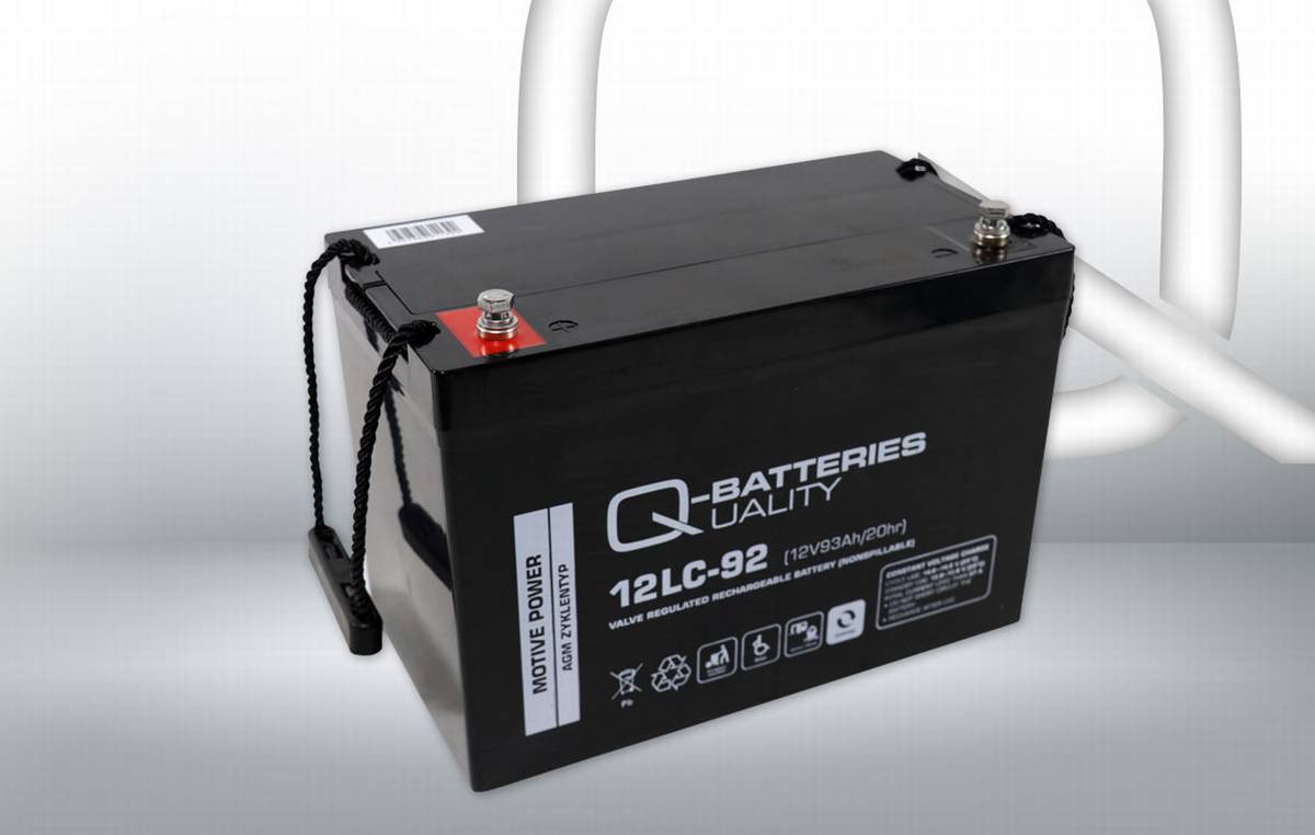 Q-Batteries 12LC-92 AGM Solar und Wohnmobil Batterie 12V 93Ah