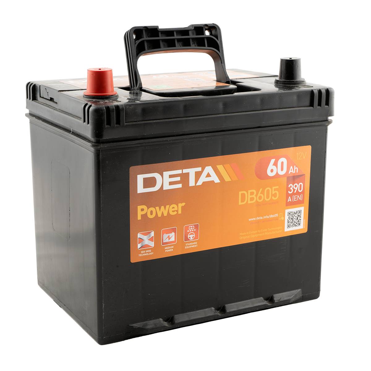 DETA DB605 Power 12V 60Ah 390A Autobatterie