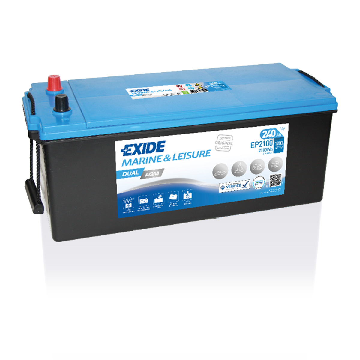 Exide EP2100 Dual AGM Versorgungsbatterie Starterbatterie 12V 240Ah 2100Wh