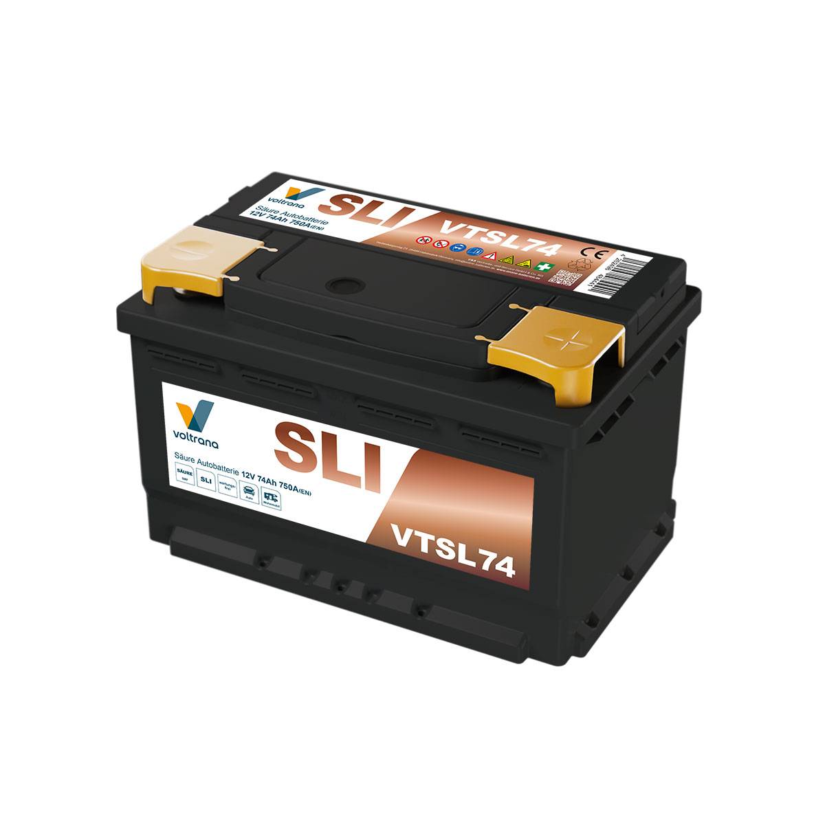 Voltrana Säure SLI Autobatterie 74Ah 12V 750A VTSL74