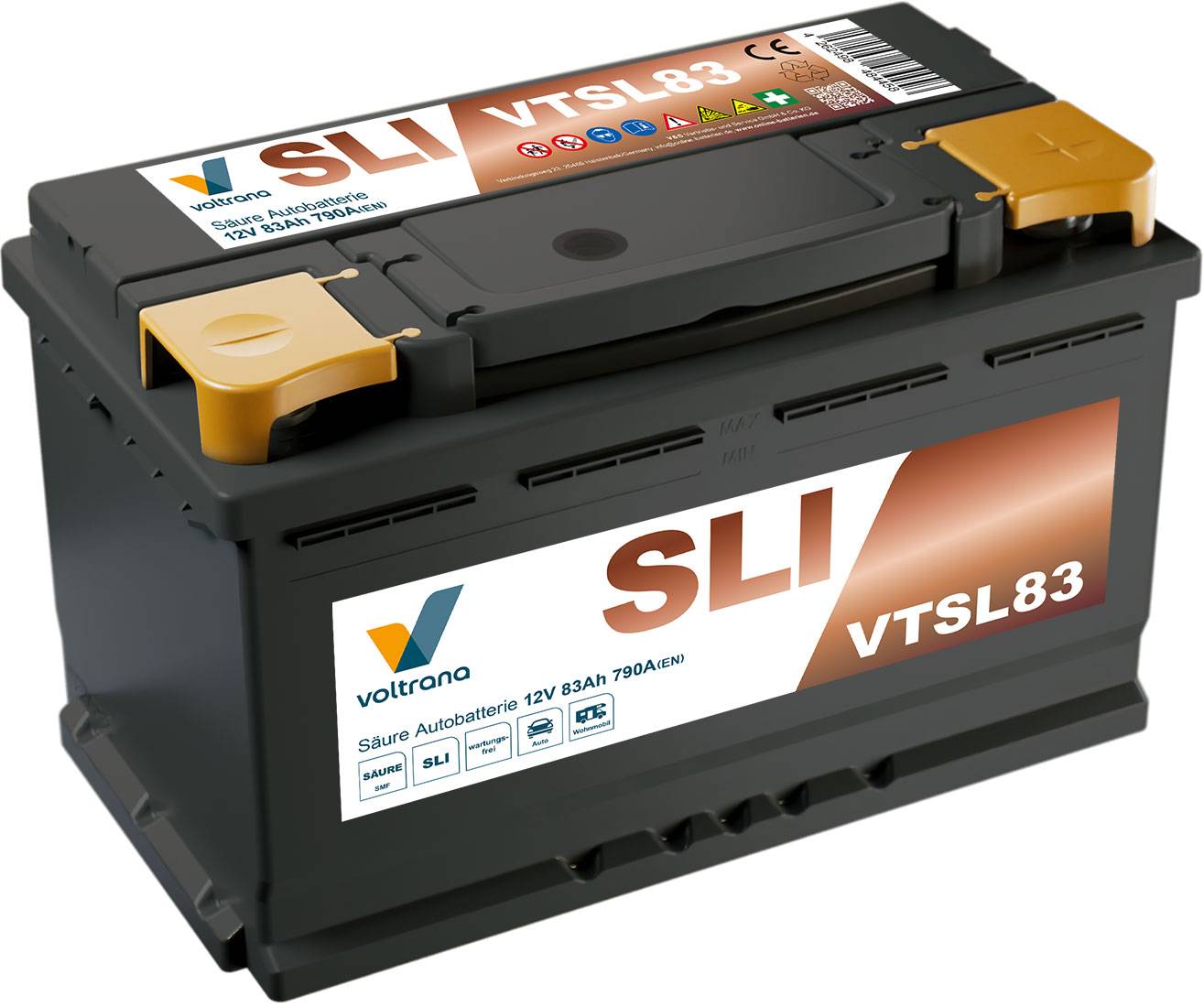 Voltrana Säure SLI Autobatterie 83Ah 12V 790A VTSL83