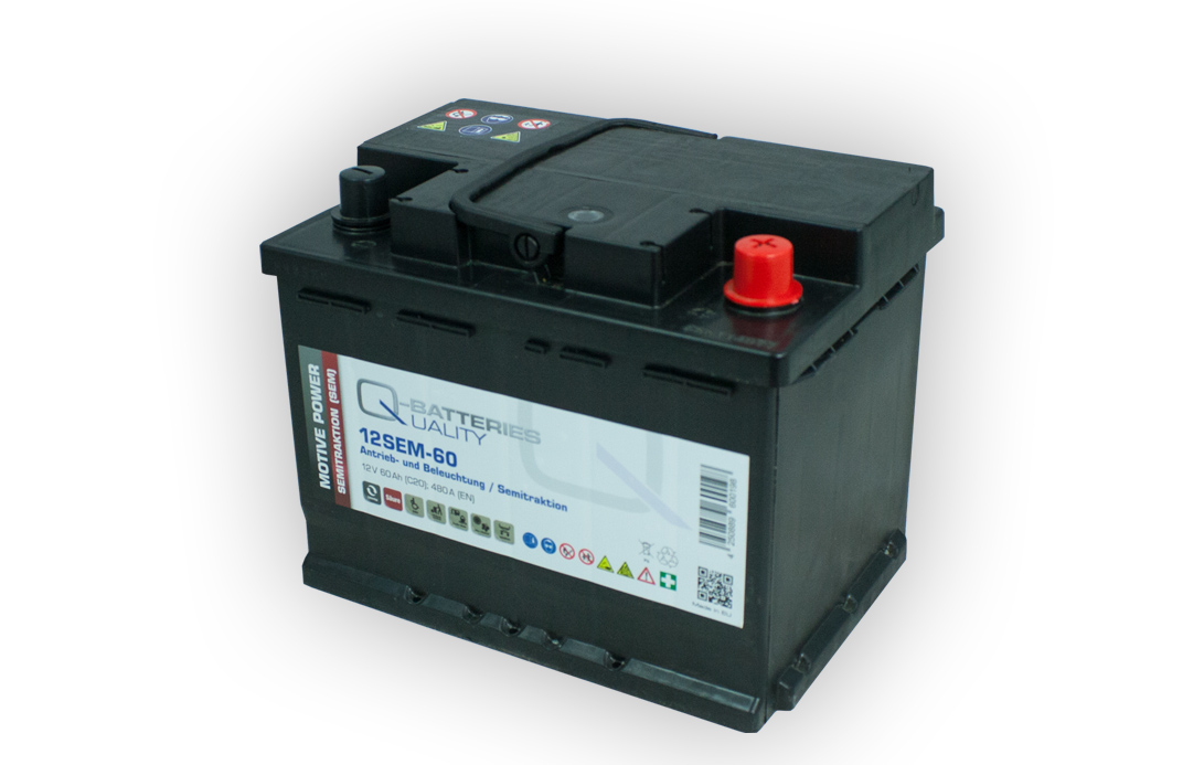 Q-Batteries 12SEM-60 Solar und Wohnmobil Batterie 12V 60Ah