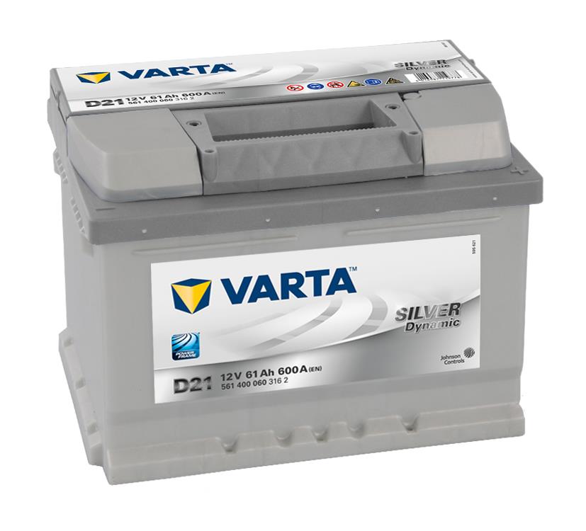 VARTA D21 Silver Dynamic 12V 61Ah 600A Autobatterie 561 400 060