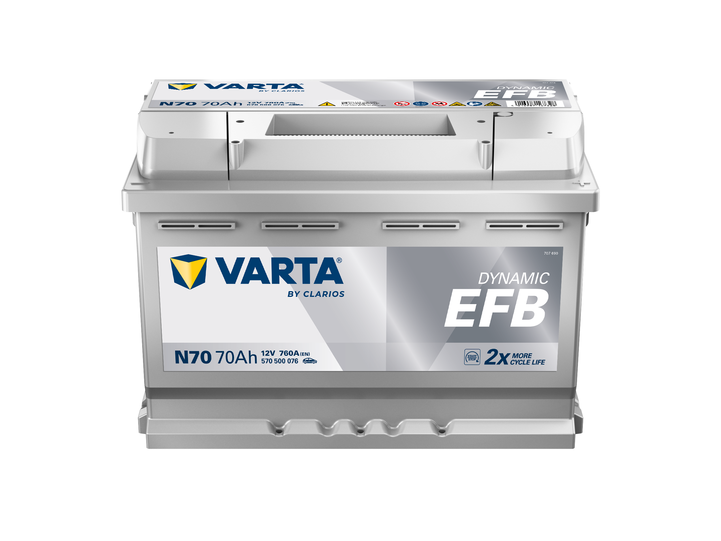 VARTA N70 Blue Dynamic EFB 12V 70Ah 760A Autobatterie Start-Stop 570 500 076