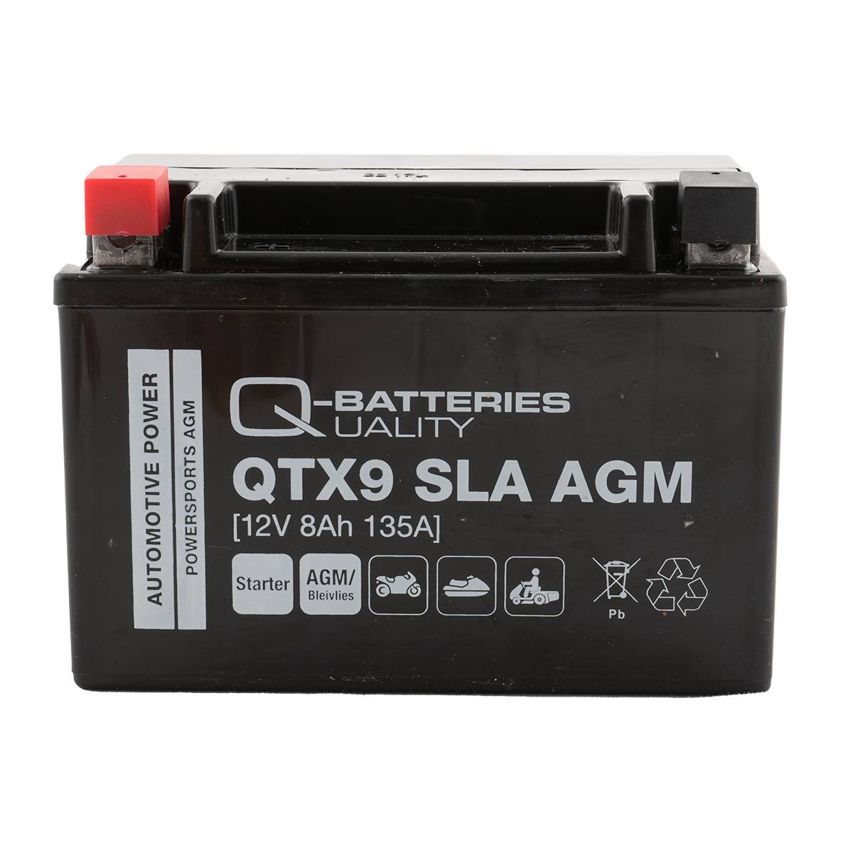 Q-Batteries QTX9 SLA AGM Motorradbatterie QTX9 SLA AGM 12V 8Ah 120A