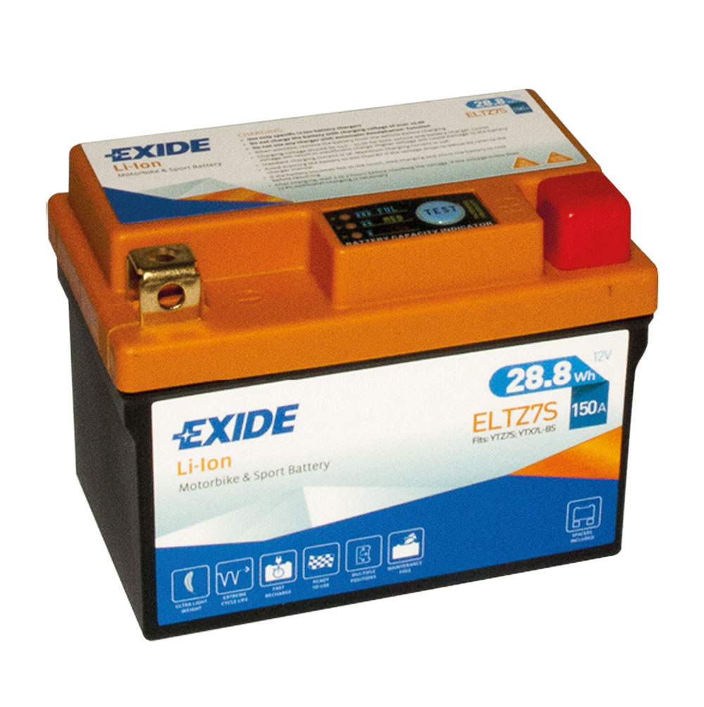 Exide ELTZ7S Li-Ion Lithium Motorradbatterie 12V 2,4Ah 150A