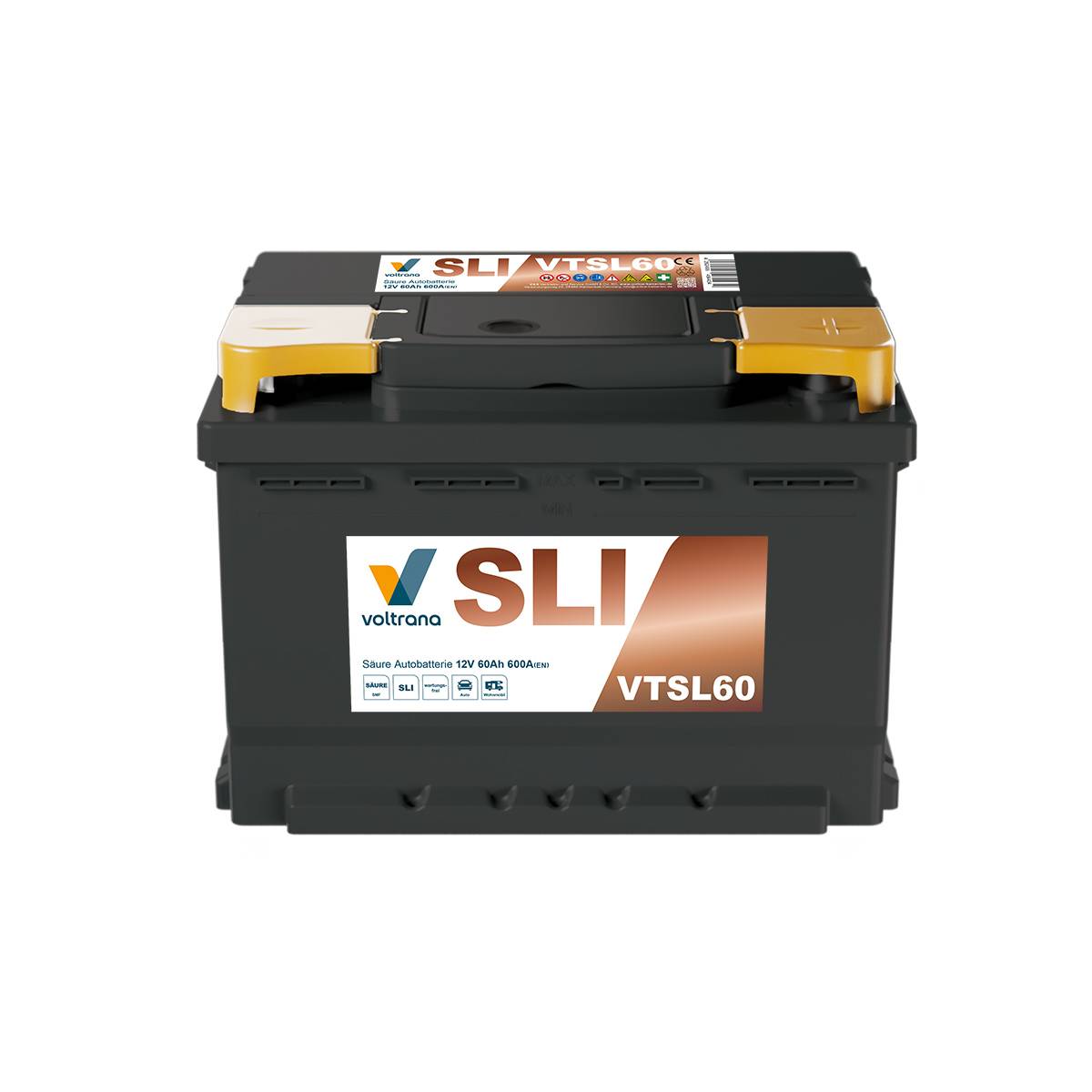 Voltrana Säure SLI Autobatterie 60Ah 12V 600A VTSL60