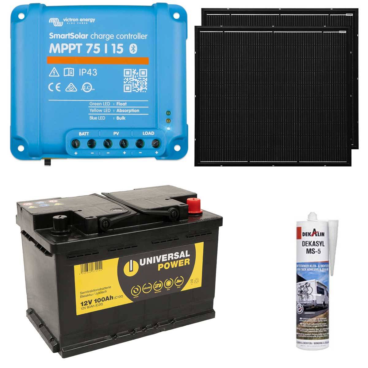 a-TroniX Solaranlage Wohnmobil 220W mit 100Ah Batterie und Victron MPPT Laderegler