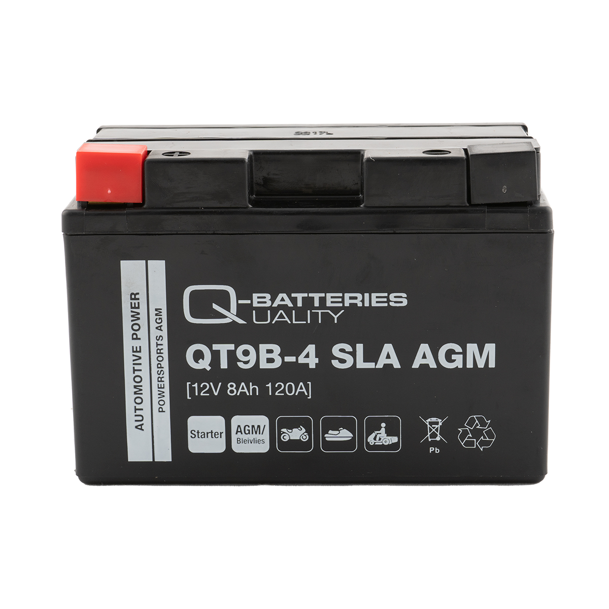 Q-Batteries QT9B-4 AGM Motorradbatterie 12V 8Ah 120A