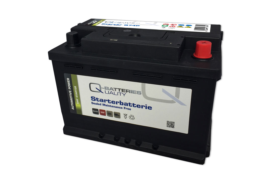 Q-Batteries Autobatterie Q74P 12V 74Ah 690A, wartungsfrei