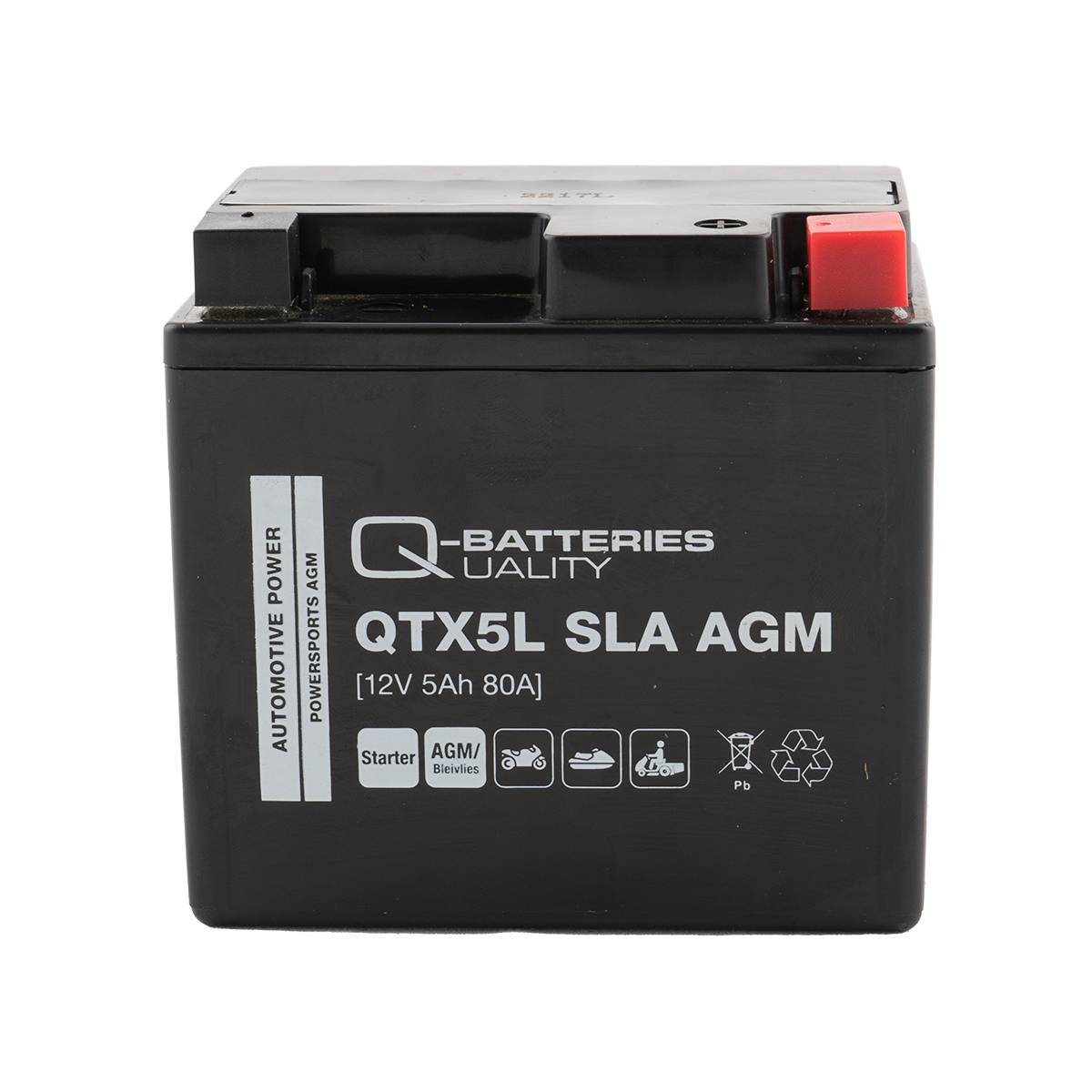 Q-Batteries QTX5L SLA AGM Motorradbatterie 12V 4Ah 60A 