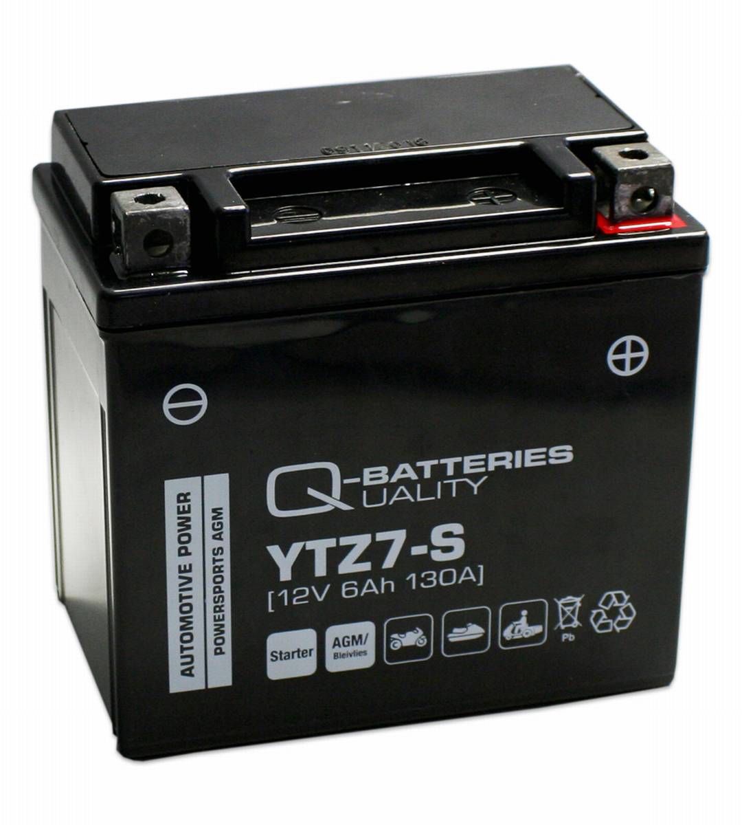 Q-Batteries Motorradbatterie 7-S 57902 AGM 12V 6Ah 130A 
