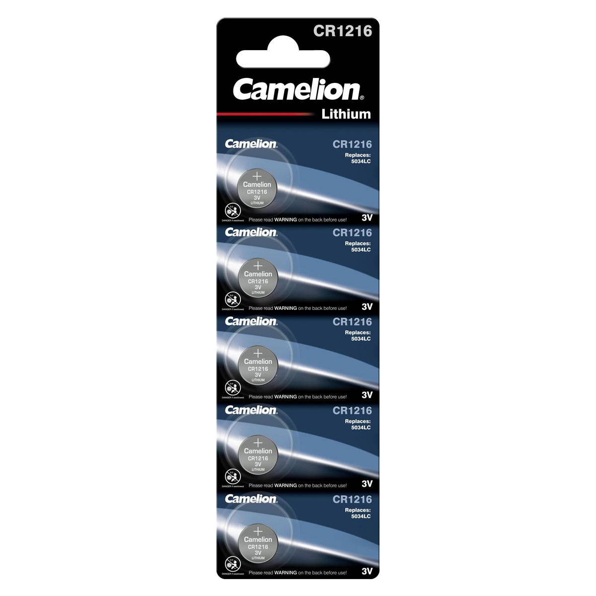 Camelion CR1216 Lithium Knopfzelle (5er Blister)  