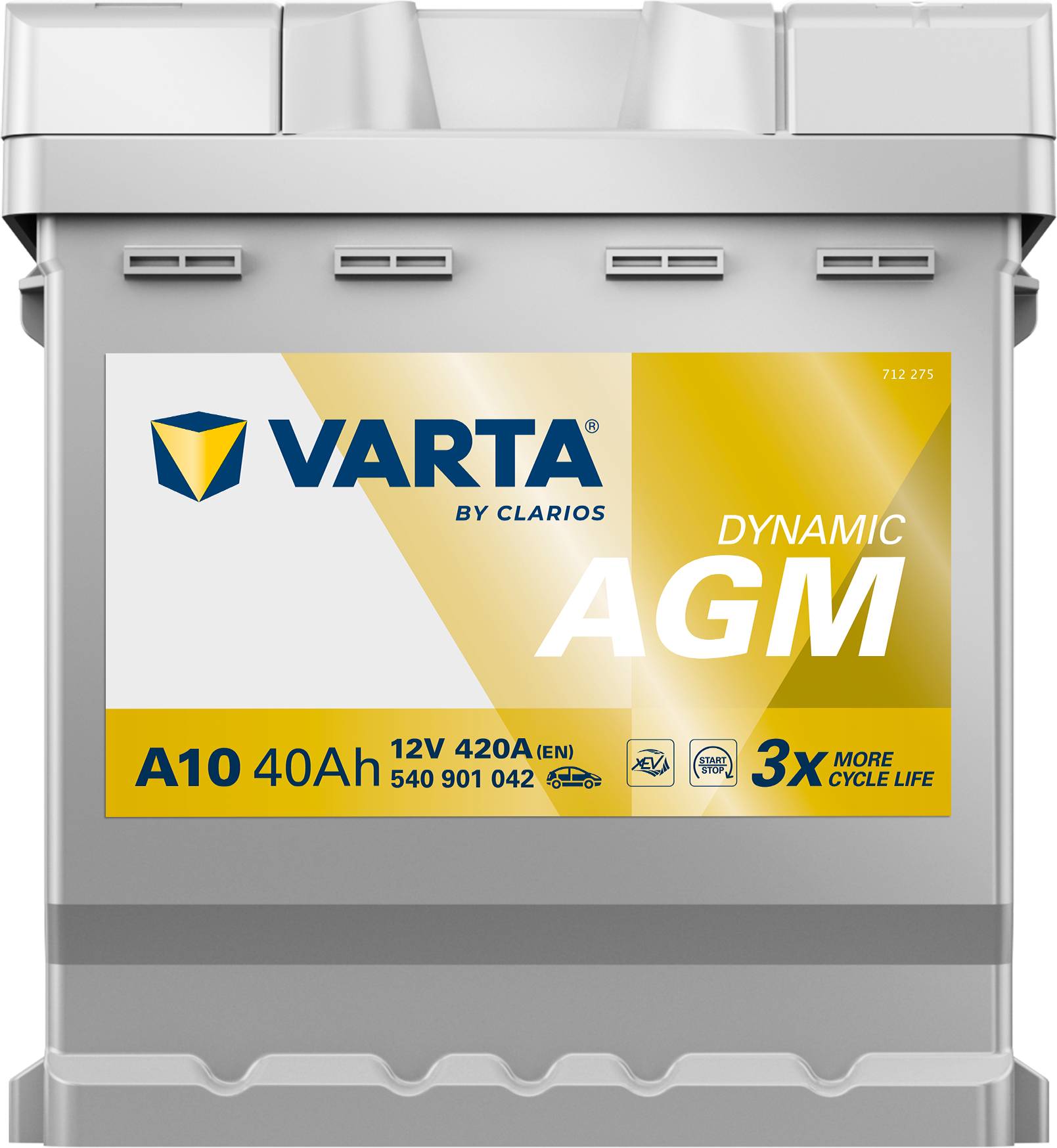 VARTA A10 Dynamic AGM 12V 40Ah 420A Autobatterie Start-Stop 540 901 042